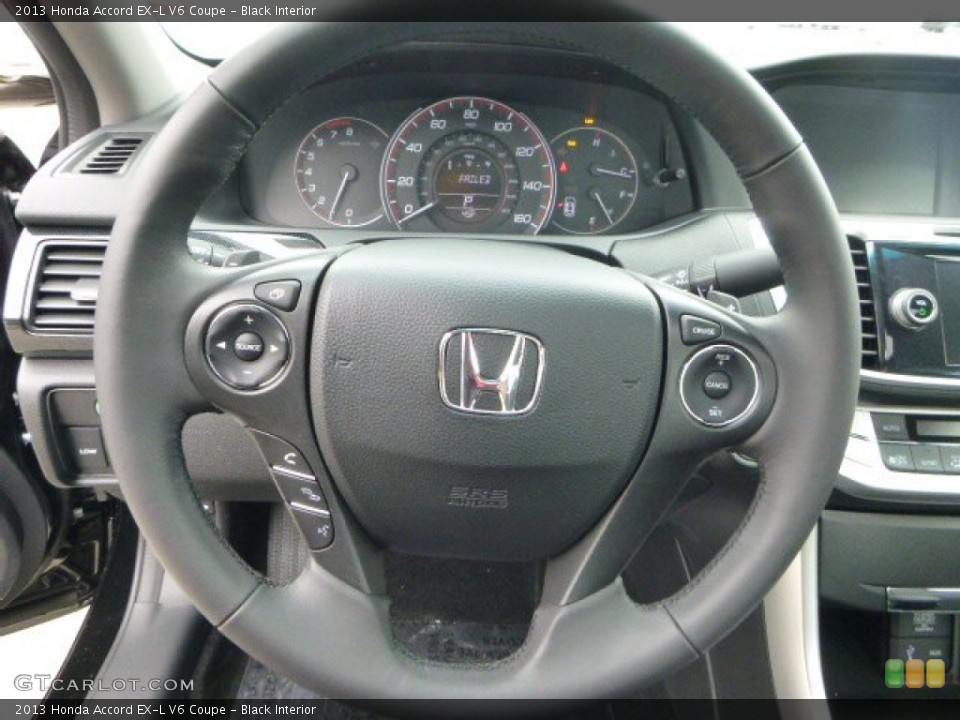Black Interior Steering Wheel for the 2013 Honda Accord EX-L V6 Coupe #81485652