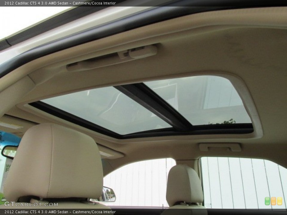 Cashmere/Cocoa Interior Sunroof for the 2012 Cadillac CTS 4 3.0 AWD Sedan #81486957