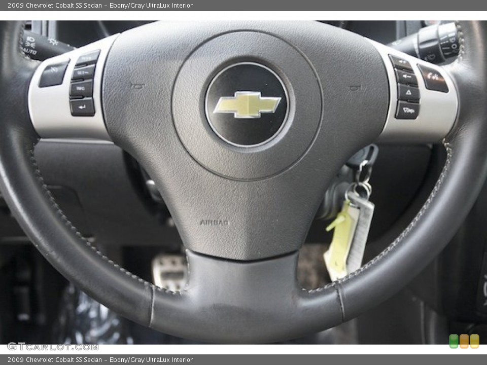 Ebony/Gray UltraLux Interior Steering Wheel for the 2009 Chevrolet Cobalt SS Sedan #81488139