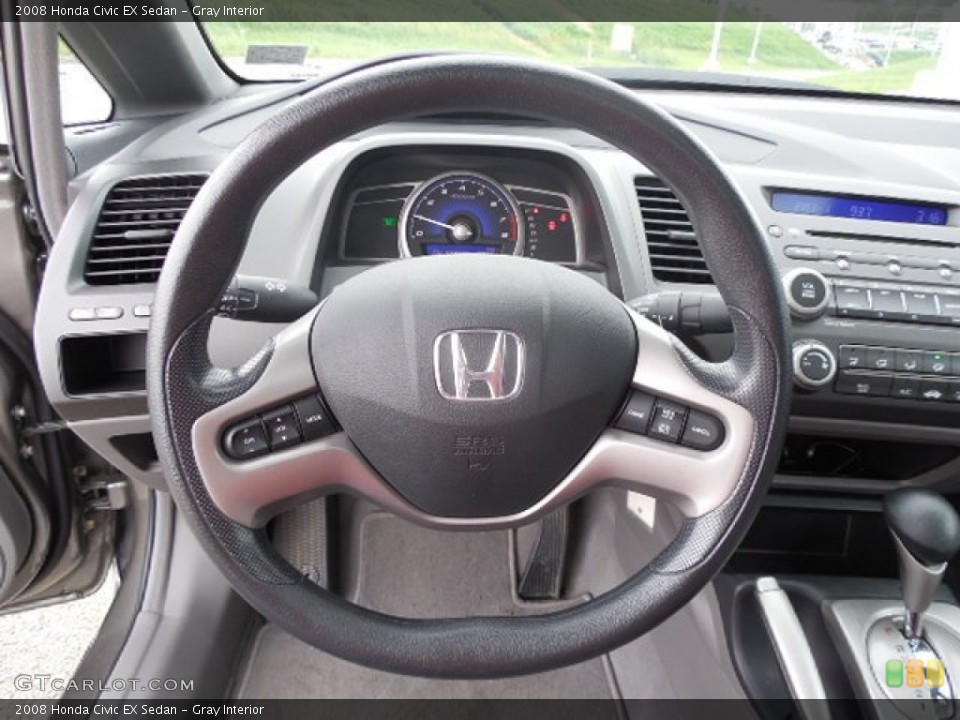 Gray Interior Steering Wheel for the 2008 Honda Civic EX Sedan #81500526