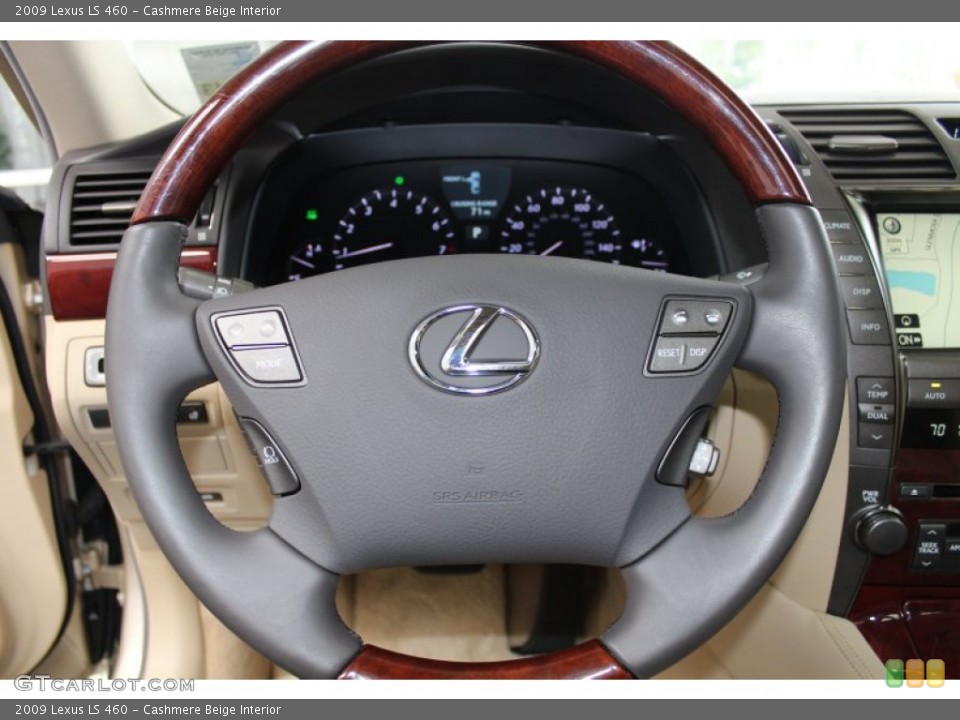 Cashmere Beige Interior Steering Wheel for the 2009 Lexus LS 460 #81508640