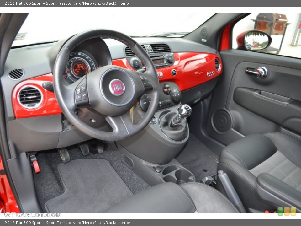 Sport Tessuto Nero/Nero (Black/Black) Interior Prime Interior for the 2012 Fiat 500 Sport #81512134