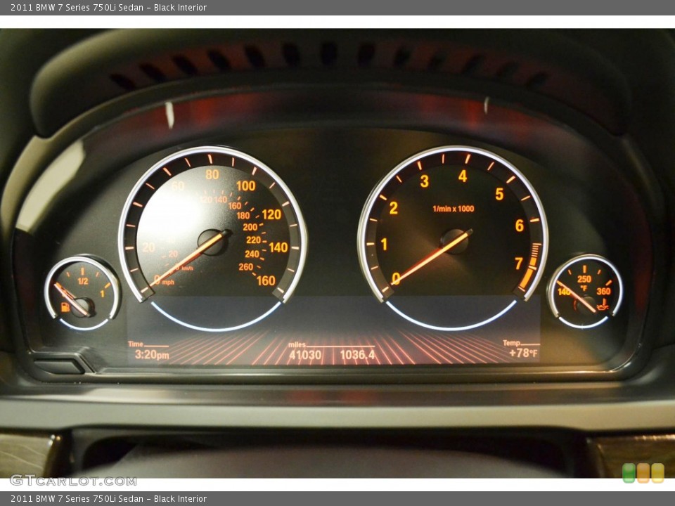 Black Interior Gauges for the 2011 BMW 7 Series 750Li Sedan #81524282