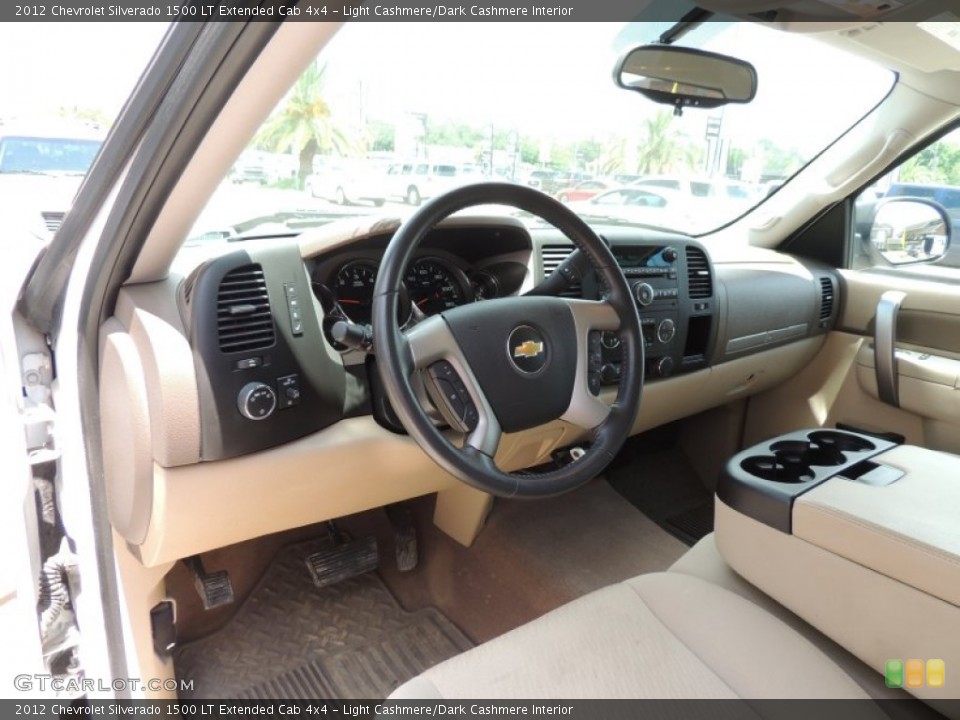 Light Cashmere/Dark Cashmere Interior Dashboard for the 2012 Chevrolet Silverado 1500 LT Extended Cab 4x4 #81527824
