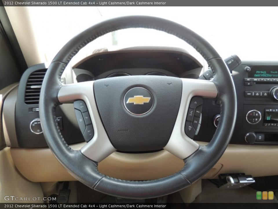Light Cashmere/Dark Cashmere Interior Steering Wheel for the 2012 Chevrolet Silverado 1500 LT Extended Cab 4x4 #81527870