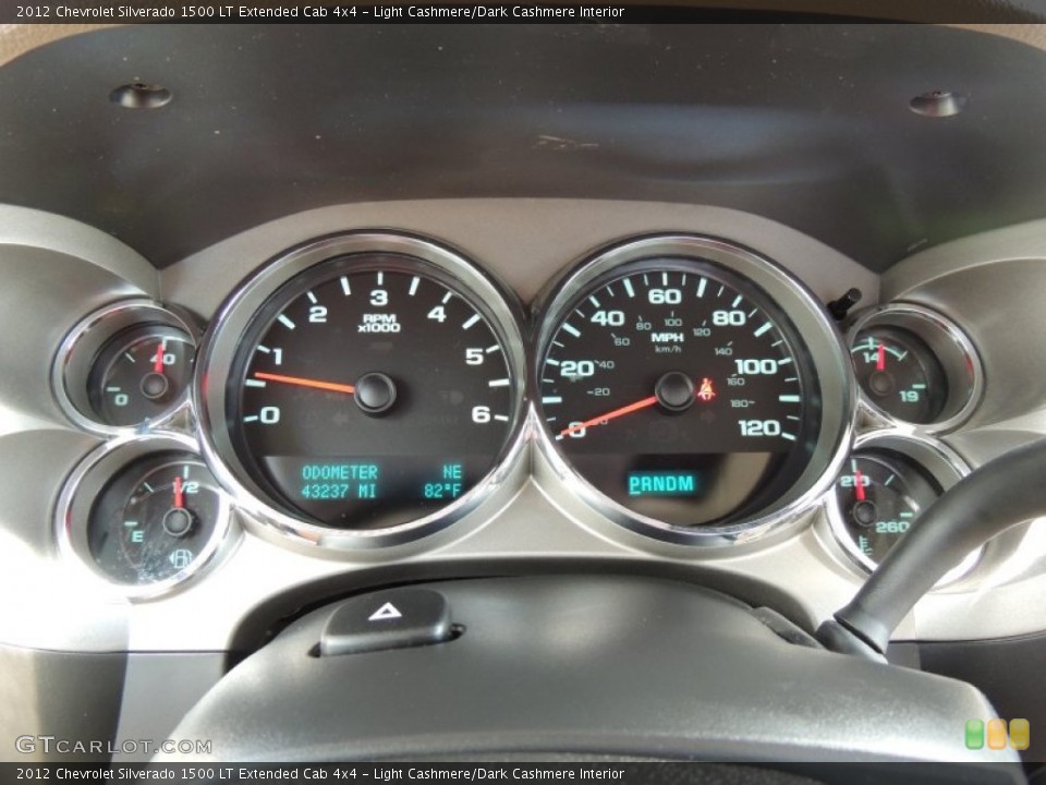 Light Cashmere/Dark Cashmere Interior Gauges for the 2012 Chevrolet Silverado 1500 LT Extended Cab 4x4 #81527895