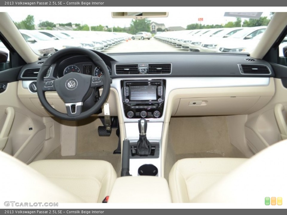 Cornsilk Beige Interior Dashboard for the 2013 Volkswagen Passat 2.5L SE #81528470