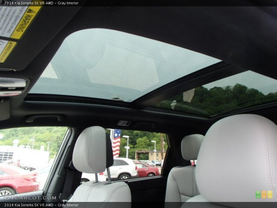 Gray Interior Sunroof for the 2014 Kia Sorento SX V6 AWD #81531788