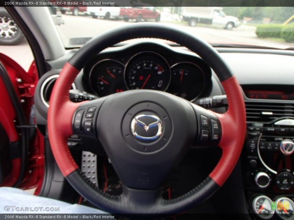 Black/Red Interior Steering Wheel for the 2006 Mazda RX-8  #81532989