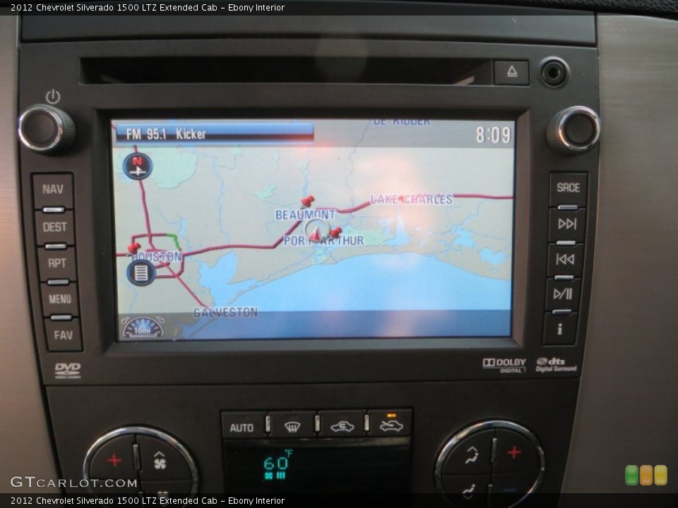Ebony Interior Navigation for the 2012 Chevrolet Silverado 1500 LTZ Extended Cab #81533123