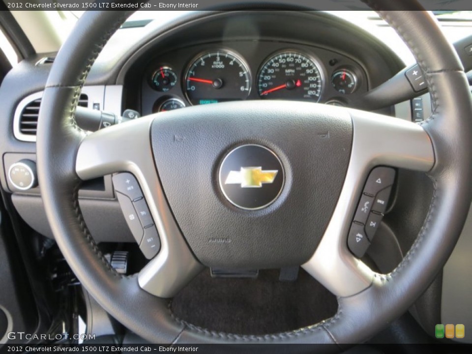 Ebony Interior Steering Wheel for the 2012 Chevrolet Silverado 1500 LTZ Extended Cab #81533168