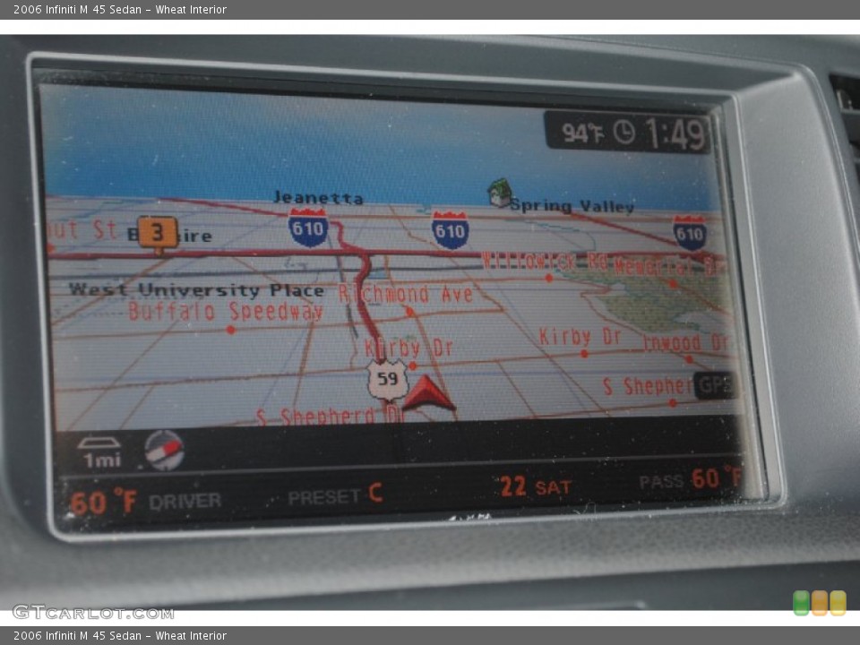 Wheat Interior Navigation for the 2006 Infiniti M 45 Sedan #81533339