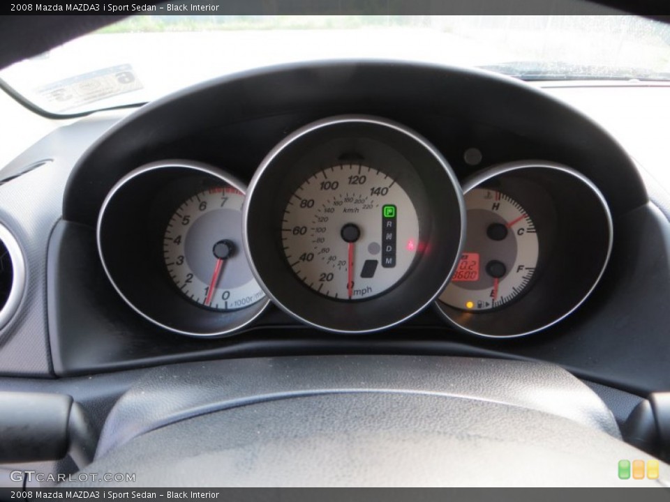 Black Interior Gauges for the 2008 Mazda MAZDA3 i Sport Sedan #81535245