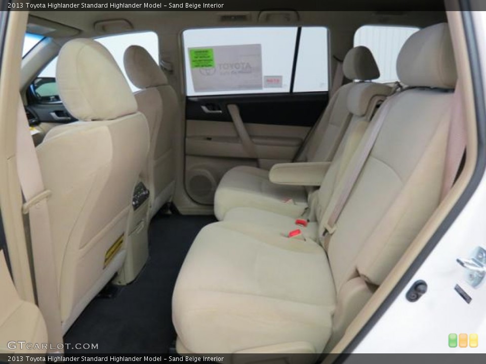 Sand Beige Interior Rear Seat for the 2013 Toyota Highlander  #81536330