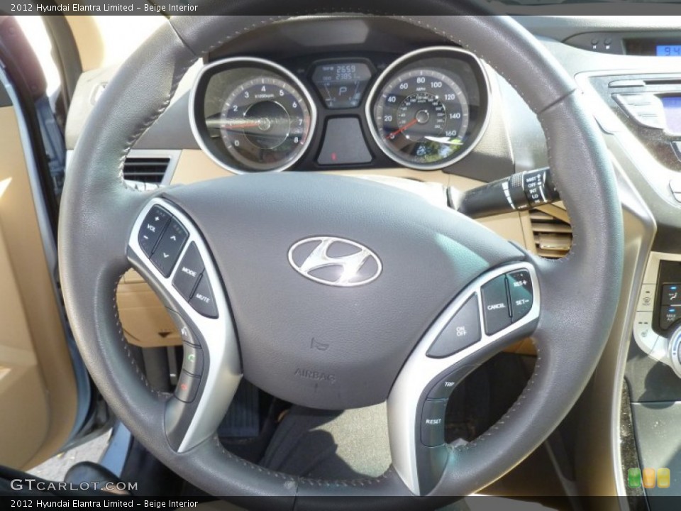 Beige Interior Steering Wheel for the 2012 Hyundai Elantra Limited #81536657