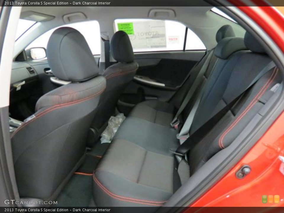 Dark Charcoal Interior Rear Seat for the 2013 Toyota Corolla S Special Edition #81536663