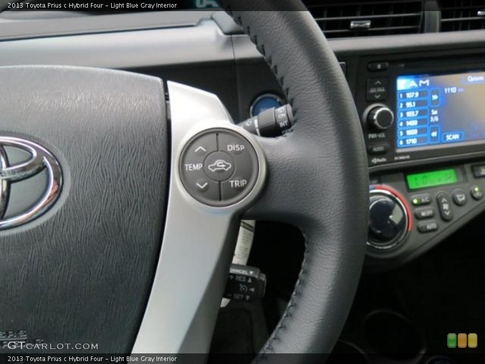 Light Blue Gray Interior Controls for the 2013 Toyota Prius c Hybrid Four #81537125