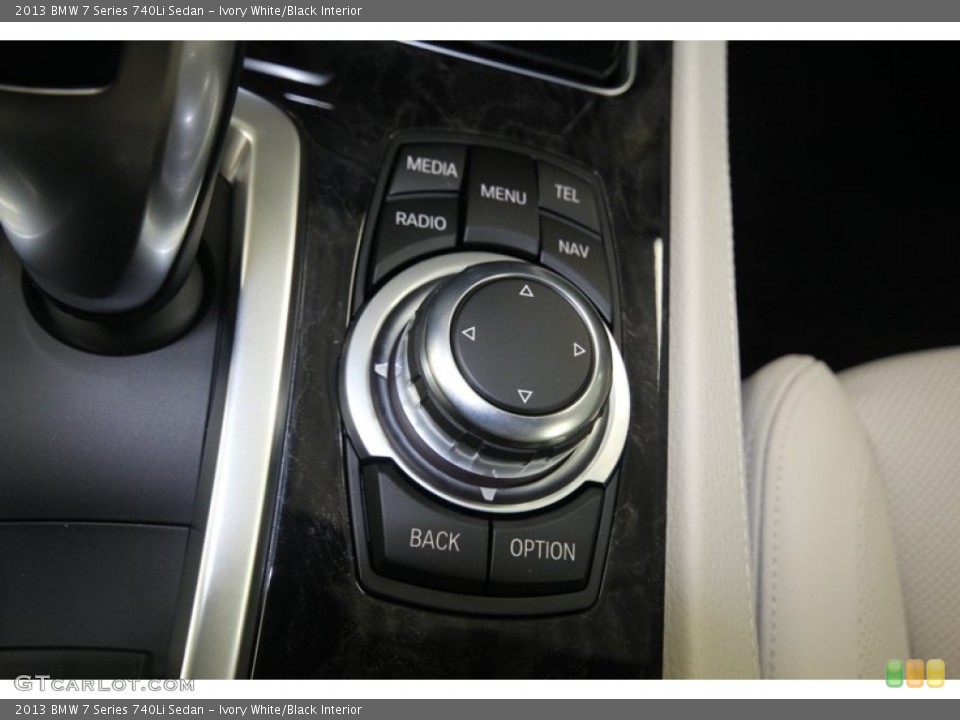 Ivory White/Black Interior Controls for the 2013 BMW 7 Series 740Li Sedan #81537794