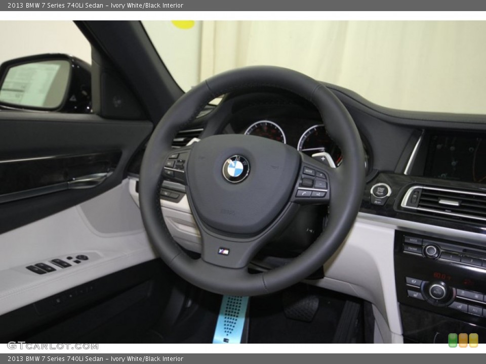 Ivory White/Black Interior Steering Wheel for the 2013 BMW 7 Series 740Li Sedan #81537930