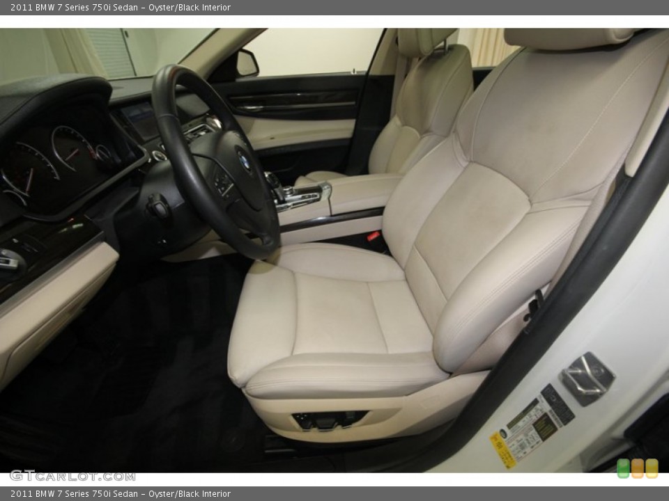 Oyster/Black Interior Front Seat for the 2011 BMW 7 Series 750i Sedan #81538502