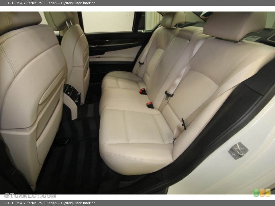 Oyster/Black Interior Rear Seat for the 2011 BMW 7 Series 750i Sedan #81538602