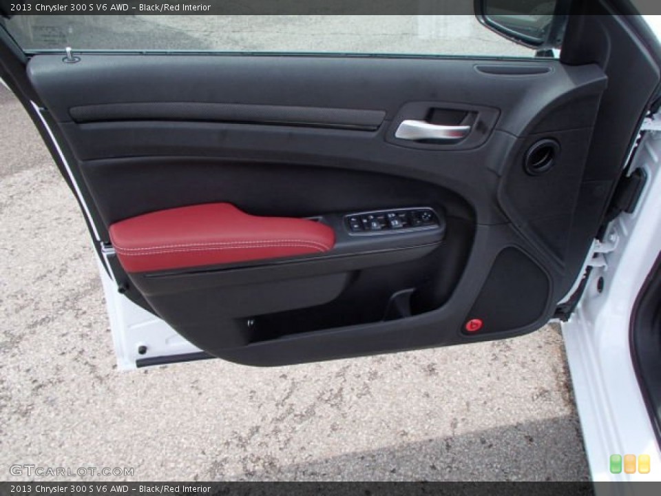 Black/Red Interior Door Panel for the 2013 Chrysler 300 S V6 AWD #81543669