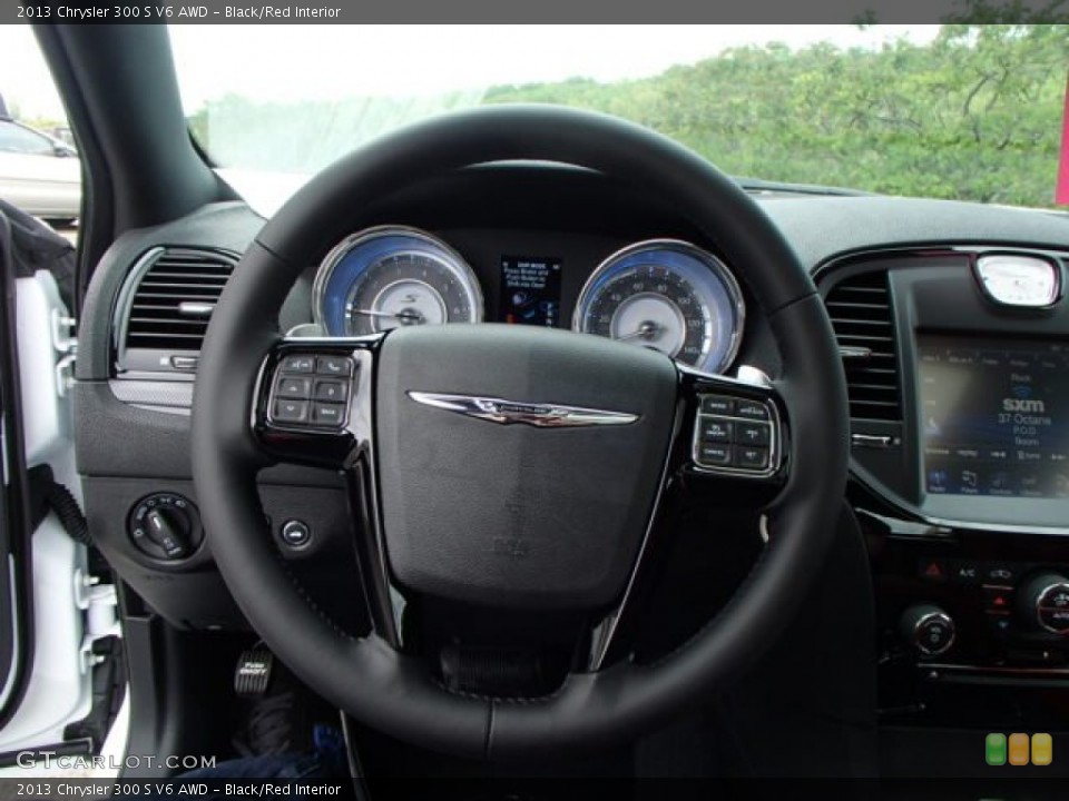 Black/Red Interior Steering Wheel for the 2013 Chrysler 300 S V6 AWD #81543792