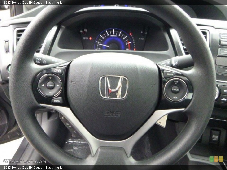 Black Interior Steering Wheel for the 2013 Honda Civic EX Coupe #81544057