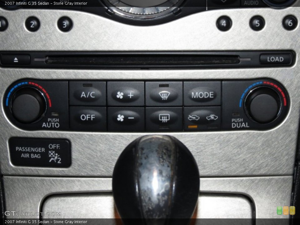 Stone Gray Interior Controls for the 2007 Infiniti G 35 Sedan #81548514