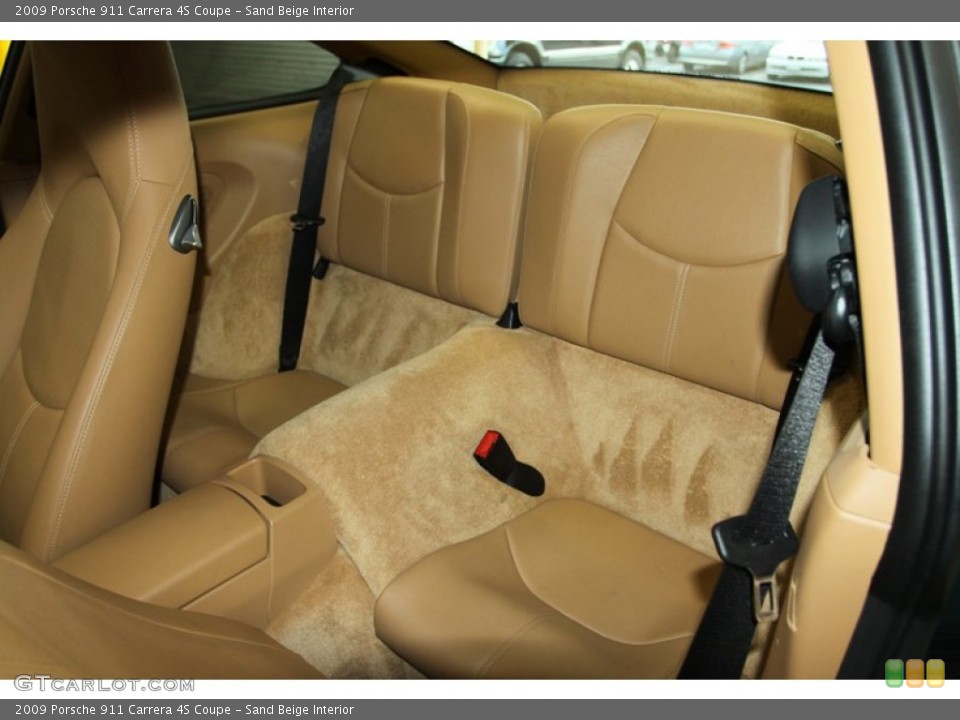 Sand Beige Interior Rear Seat for the 2009 Porsche 911 Carrera 4S Coupe #81549089