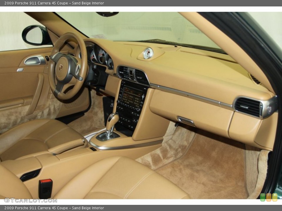 Sand Beige Interior Dashboard for the 2009 Porsche 911 Carrera 4S Coupe #81549486