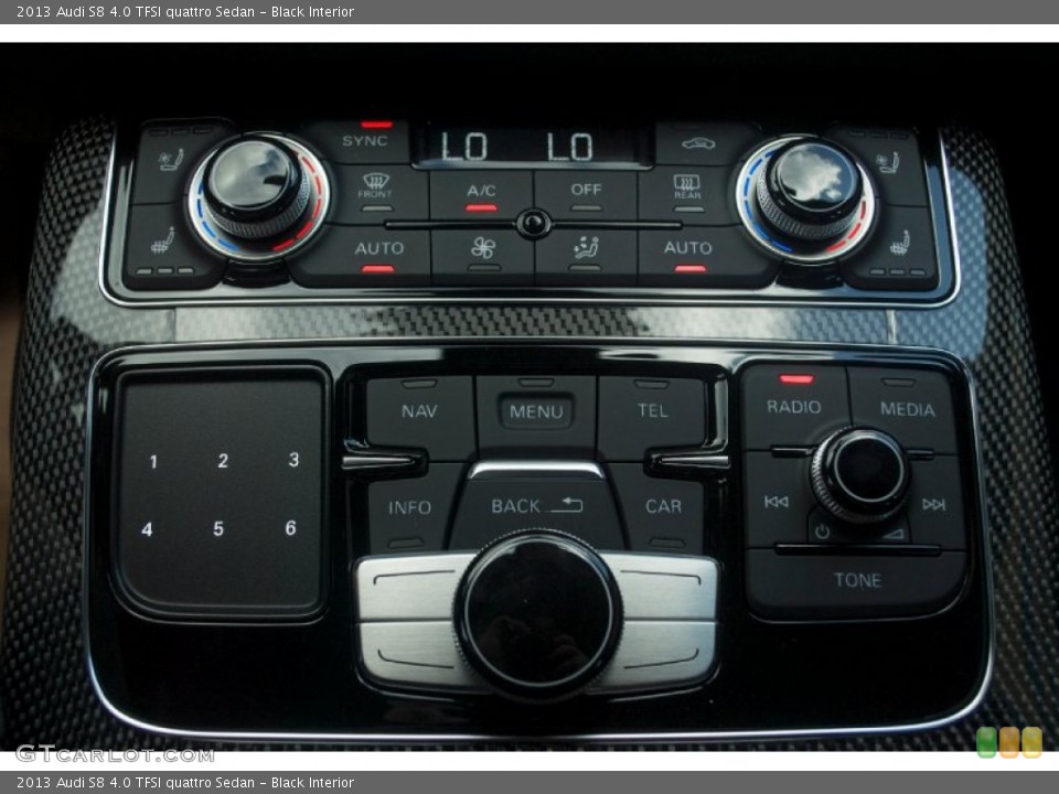 Black Interior Controls for the 2013 Audi S8 4.0 TFSI quattro Sedan #81551219