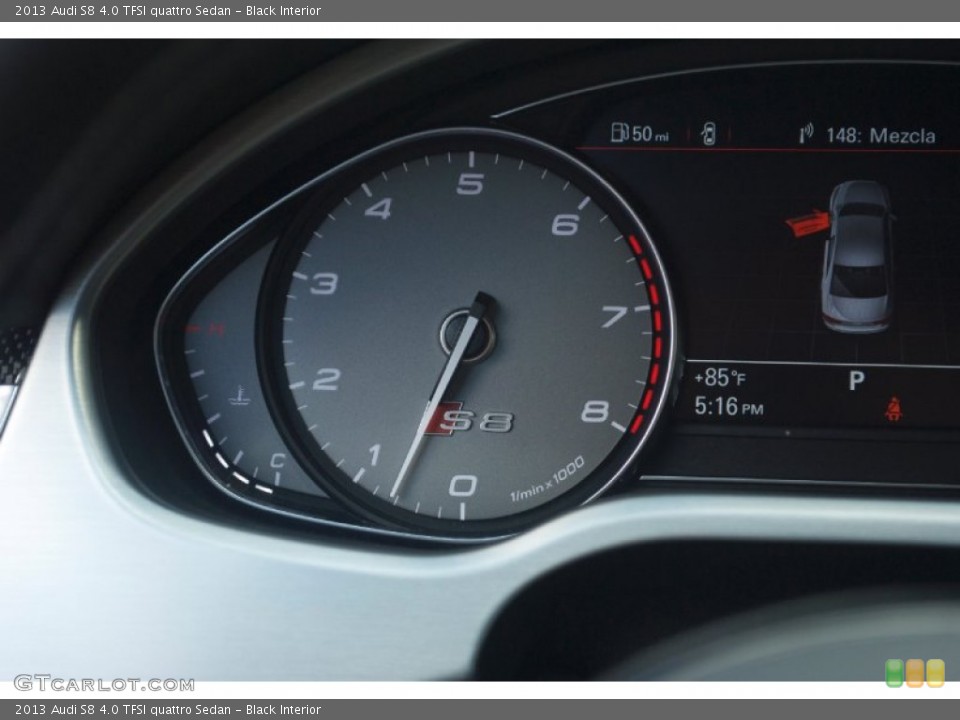 Black Interior Gauges for the 2013 Audi S8 4.0 TFSI quattro Sedan #81551388