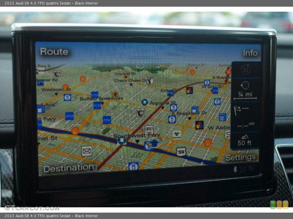 Black Interior Navigation for the 2013 Audi S8 4.0 TFSI quattro Sedan #81551540