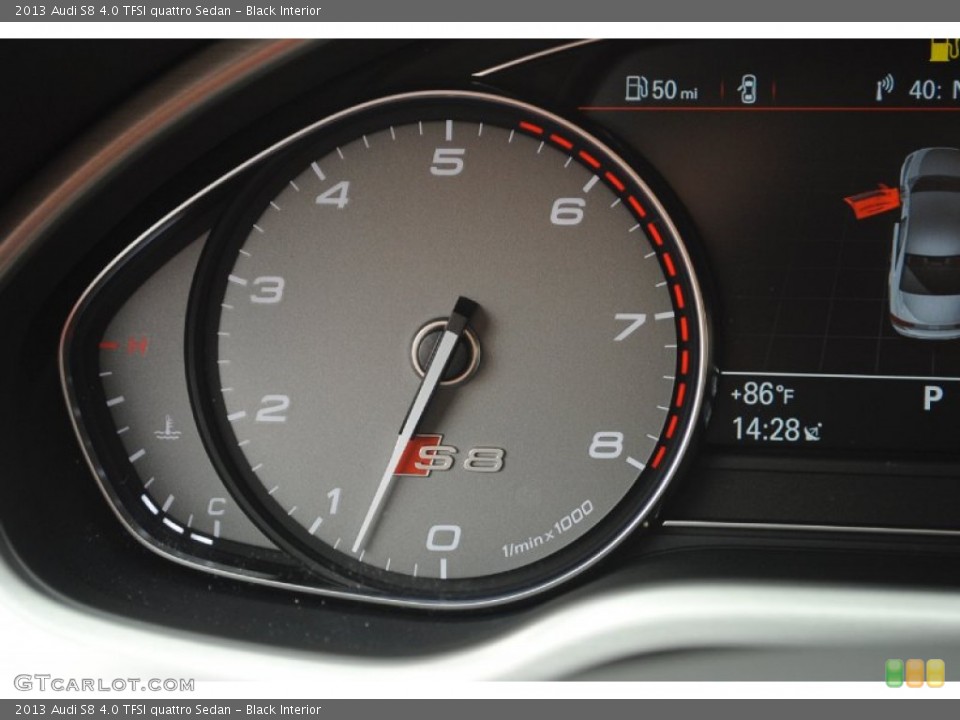 Black Interior Gauges for the 2013 Audi S8 4.0 TFSI quattro Sedan #81552726