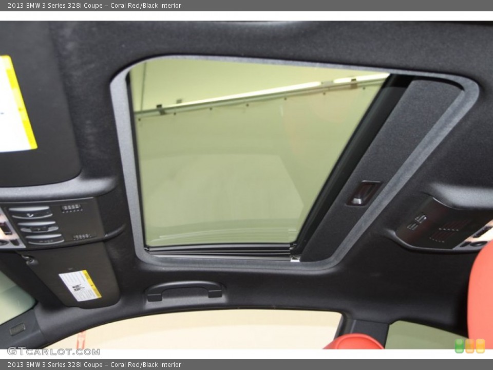 Coral Red/Black Interior Sunroof for the 2013 BMW 3 Series 328i Coupe #81555518