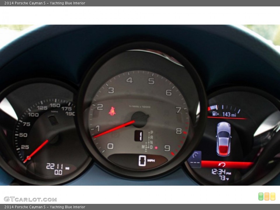 Yachting Blue Interior Gauges for the 2014 Porsche Cayman S