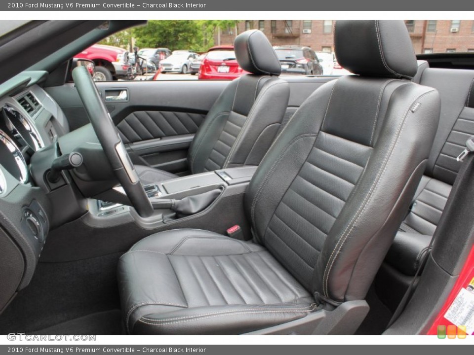 Charcoal Black Interior Front Seat for the 2010 Ford Mustang V6 Premium Convertible #81568139