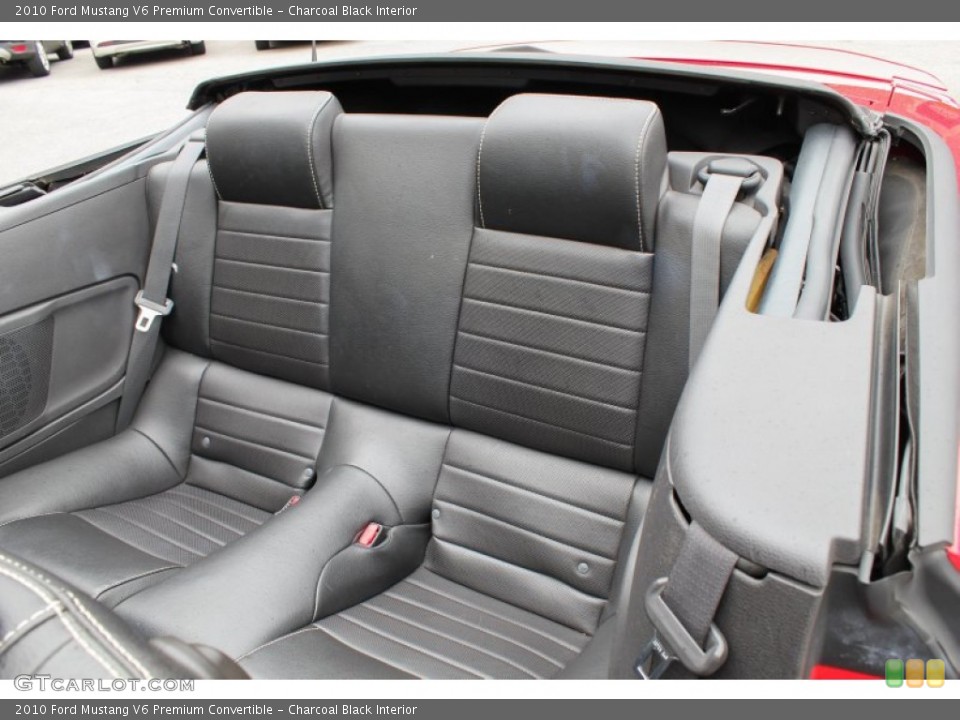 Charcoal Black Interior Rear Seat for the 2010 Ford Mustang V6 Premium Convertible #81568158