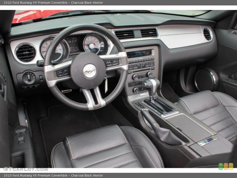 Charcoal Black Interior Prime Interior for the 2010 Ford Mustang V6 Premium Convertible #81568177