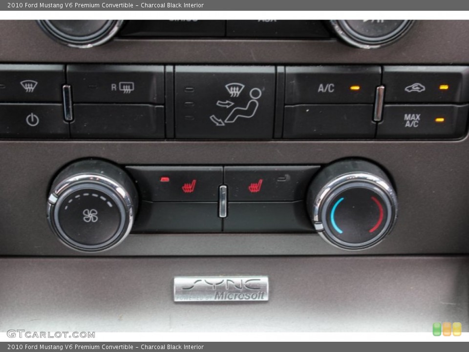Charcoal Black Interior Controls for the 2010 Ford Mustang V6 Premium Convertible #81568221