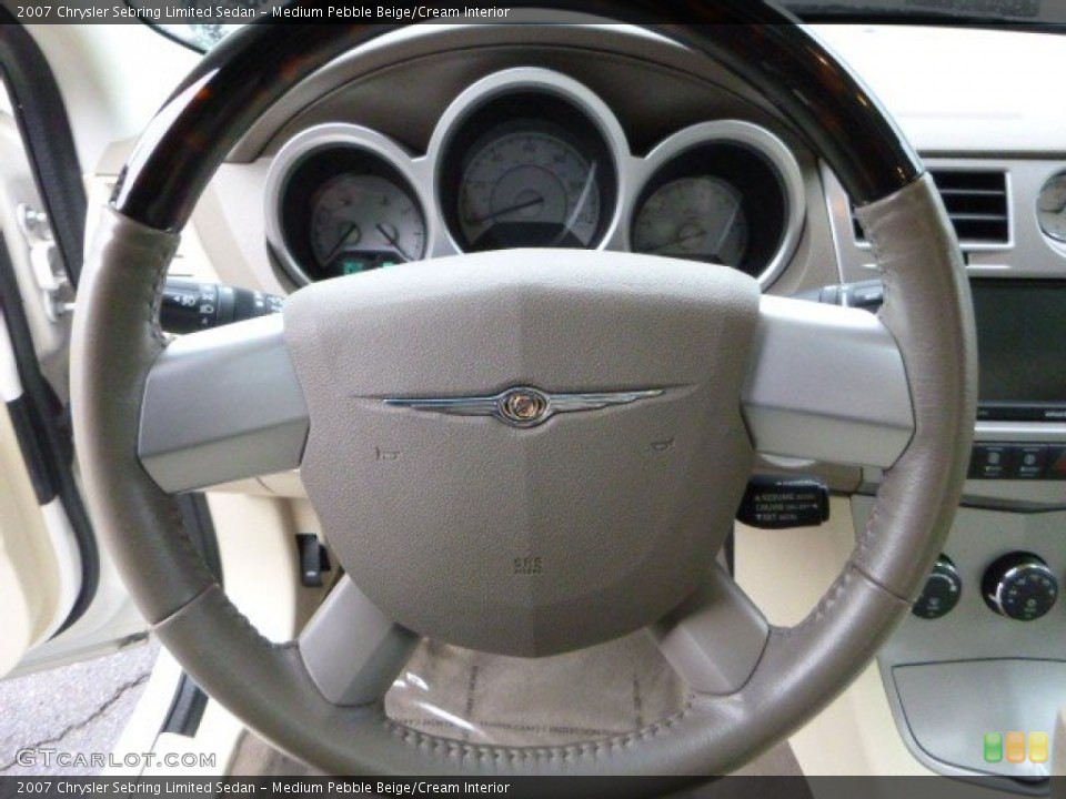 Medium Pebble Beige/Cream Interior Steering Wheel for the 2007 Chrysler Sebring Limited Sedan #81568621