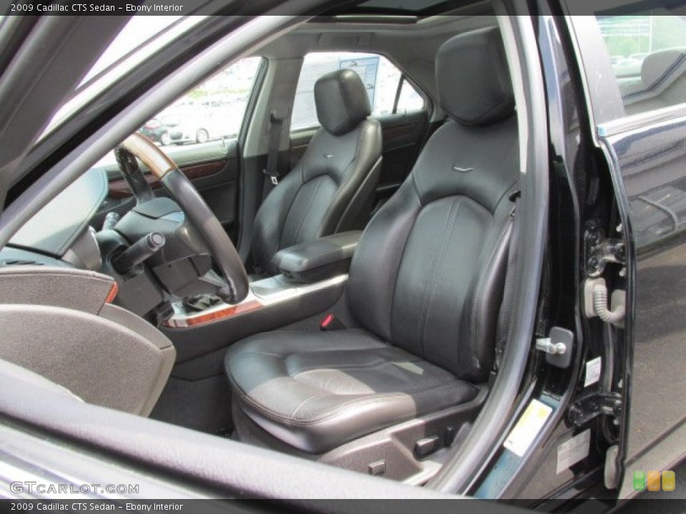 Ebony Interior Front Seat for the 2009 Cadillac CTS Sedan #81568852