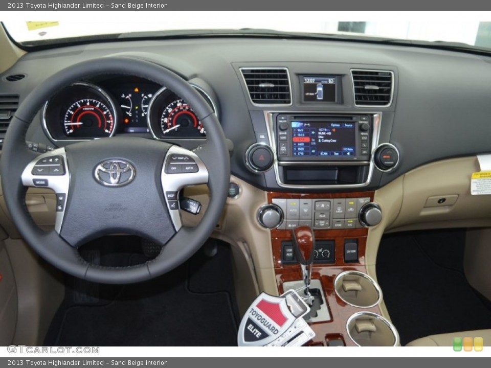 Sand Beige Interior Dashboard for the 2013 Toyota Highlander Limited #81570630
