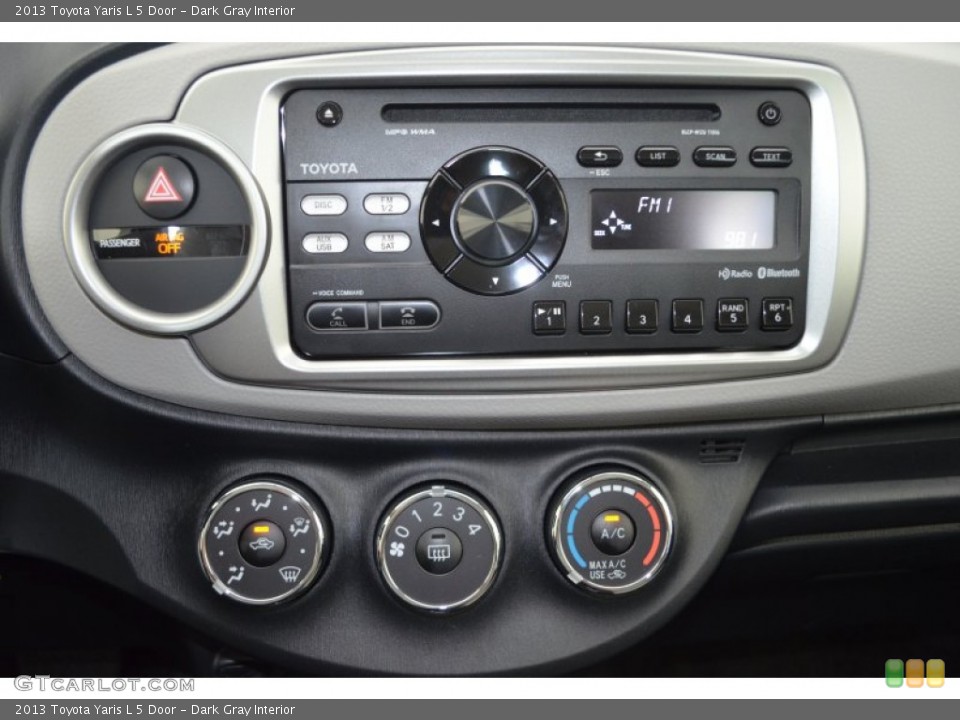 Dark Gray Interior Controls for the 2013 Toyota Yaris L 5 Door #81571568