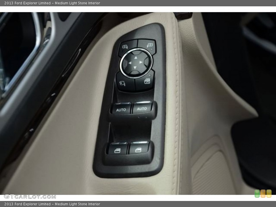 Medium Light Stone Interior Controls for the 2013 Ford Explorer Limited #81575208