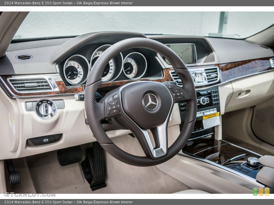 Silk Beige/Espresso Brown Interior Dashboard for the 2014 Mercedes-Benz E 350 Sport Sedan #81584828