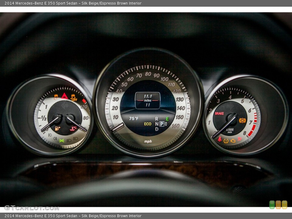 Silk Beige/Espresso Brown Interior Gauges for the 2014 Mercedes-Benz E 350 Sport Sedan #81584880