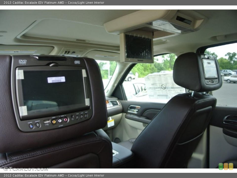 Cocoa/Light Linen Interior Entertainment System for the 2013 Cadillac Escalade ESV Platinum AWD #81586160