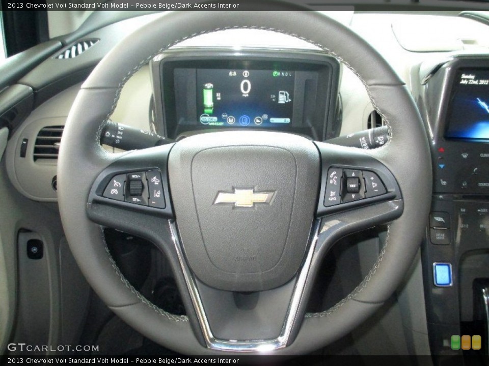 Pebble Beige/Dark Accents Interior Steering Wheel for the 2013 Chevrolet Volt  #81592544